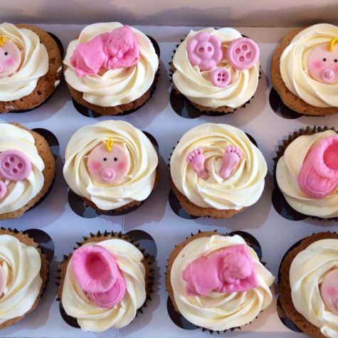 Some of our latest baby shower cupcakes. All toppers handmade.